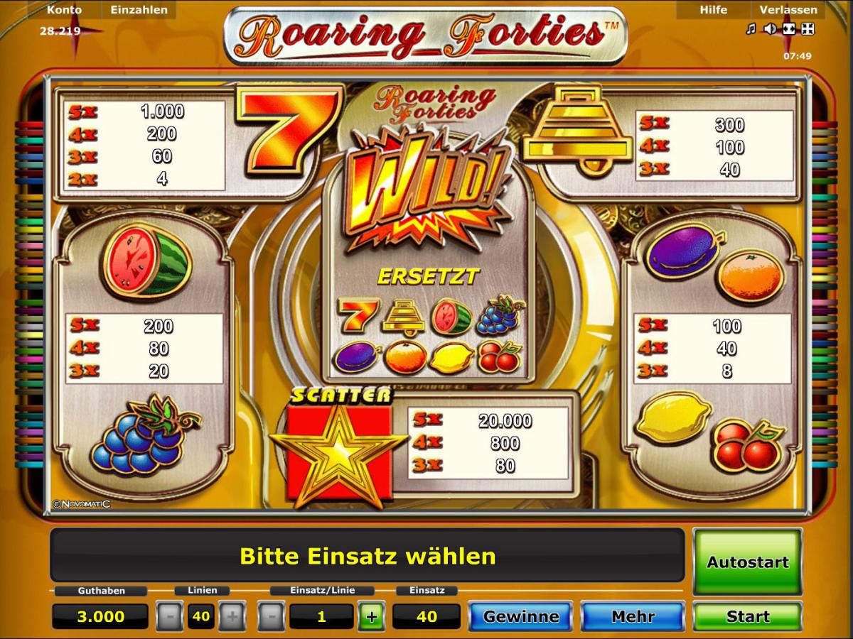 Stargames slot Roaring Forties payout